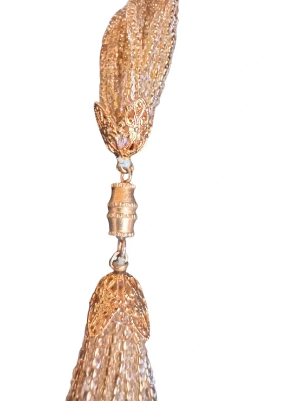Super Long Gold Seed Bead Necklace